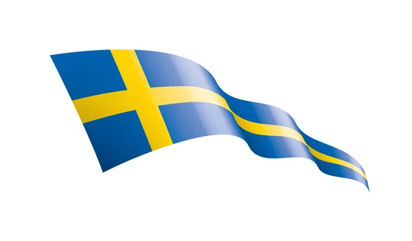 İsveç bayrağı, beyaz bir arka plan üzerinde vektör çizim — Stok Vektör