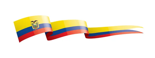 Bandera de Ecuador, ilustración vectorial sobre fondo blanco — Archivo Imágenes Vectoriales