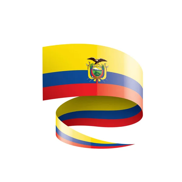 Ecuador flag, vektorgrafische Darstellung auf weißem Hintergrund — Stockvektor