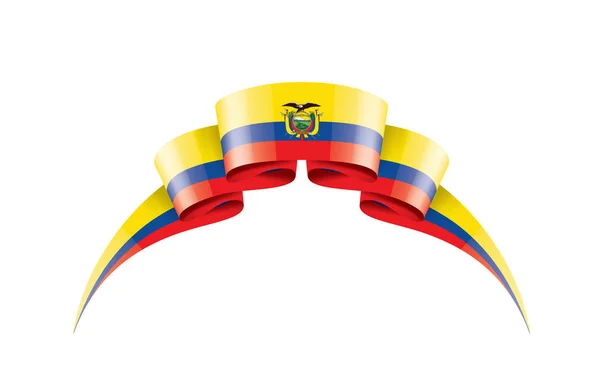 Bandera de Ecuador, ilustración vectorial sobre fondo blanco — Archivo Imágenes Vectoriales