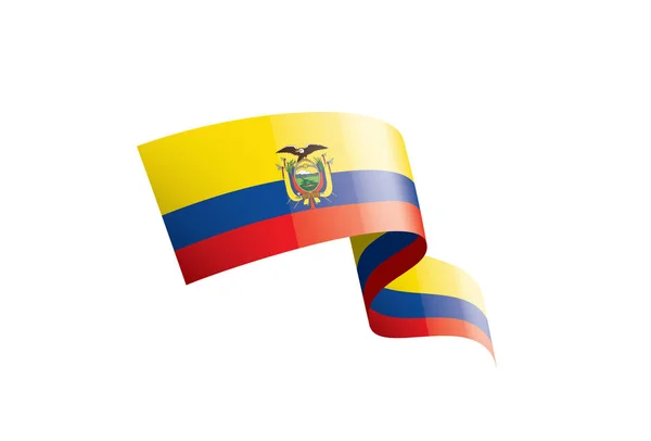 Bandera de Ecuador, ilustración vectorial sobre fondo blanco — Vector de stock