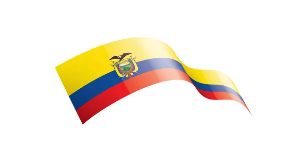 Bandeira do Equador, ilustração vetorial sobre um fundo branco — Vetor de Stock