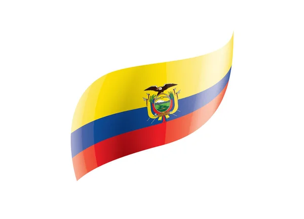 Bandera de Ecuador, ilustración vectorial sobre fondo blanco — Archivo Imágenes Vectoriales