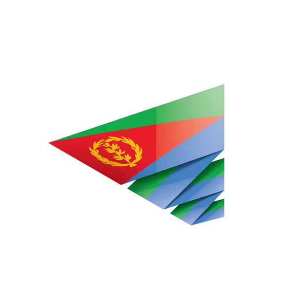 Σημαία της Ερυθραίας, εικονογράφηση διάνυσμα σε λευκό φόντο — Διανυσματικό Αρχείο