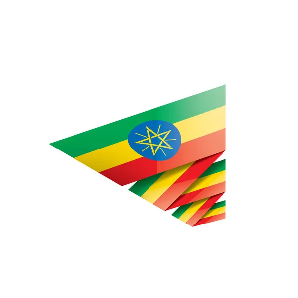 Ethiopië vlag, vector illustratie op een witte achtergrond — Stockvector