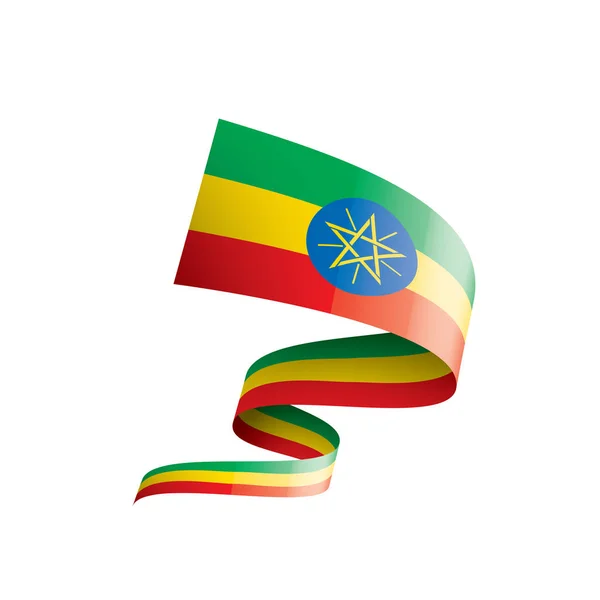 Bandera de Etiopía, ilustración vectorial sobre fondo blanco — Vector de stock