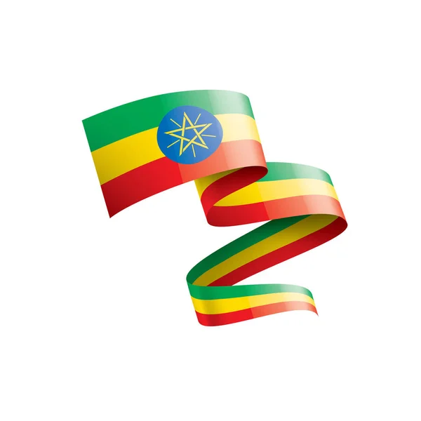 Σημαία Αιθιοπίας, διανυσματική απεικόνιση σε λευκό φόντο — Διανυσματικό Αρχείο