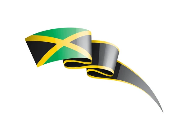 牙买加国旗，白色背景上的矢量插图 — 图库矢量图片