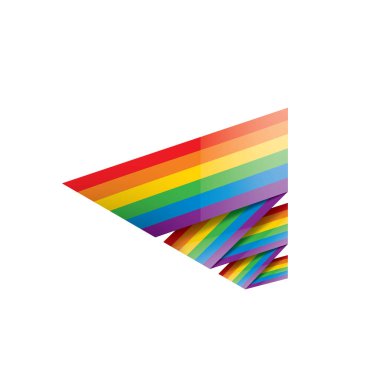 Beyaz arkaplanda sallanan bir gökkuşağı bayrağını yönlendir.