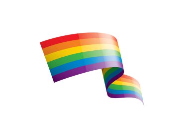 Beyaz arkaplanda sallanan bir gökkuşağı bayrağını yönlendir