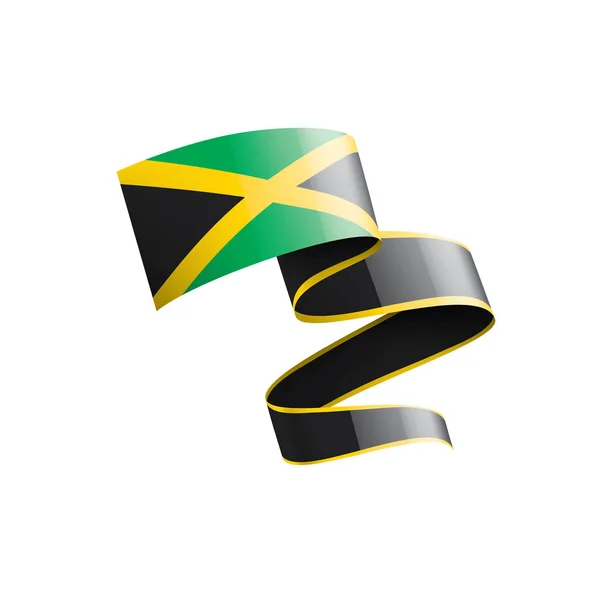 Jamaica vlag, vector illustratie op een witte achtergrond — Stockvector