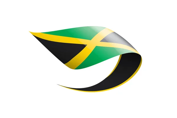 Jamaica vlag, vector illustratie op een witte achtergrond — Stockvector