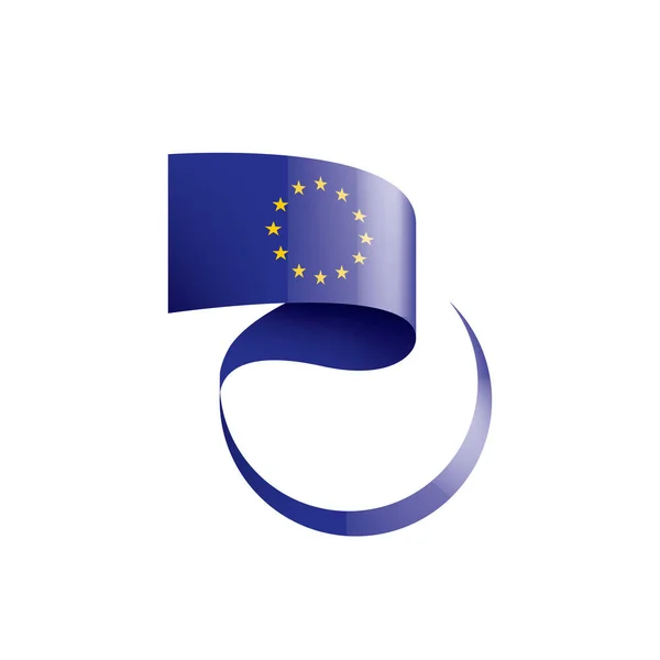 Vlajka Evropské unie, vektorová ilustrace na bílém pozadí — Stockový vektor