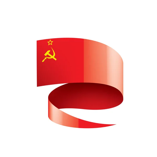 La bandera roja de la URSS. Ilustración vectorial sobre fondo blanco — Vector de stock