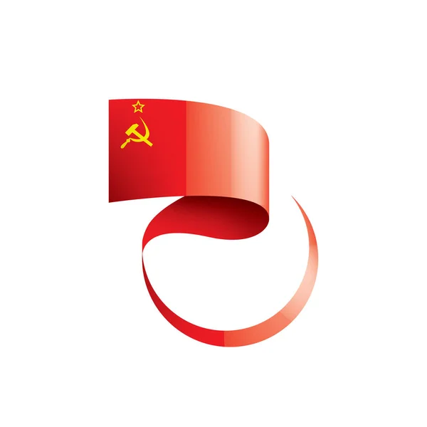 구소련의 붉은 깃발. 흰색 배경에서 벡터 일러스트 레이 션 — 스톡 벡터