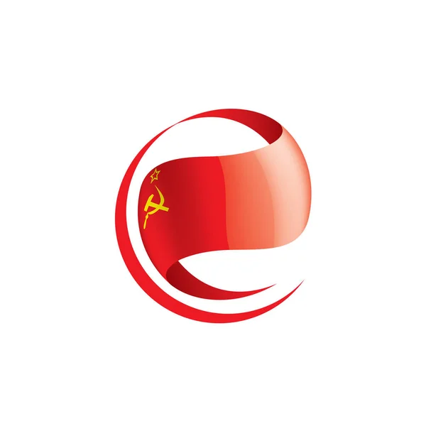 ソ連の赤い旗。白の背景にベクトル画像 — ストックベクタ