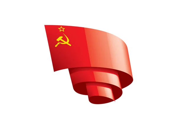 La bandera roja de la URSS. Ilustración vectorial sobre fondo blanco — Vector de stock