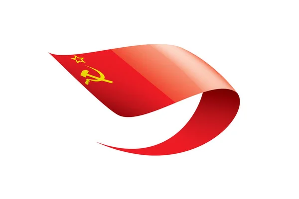 Rode Vlag Van Sovjet Unie Vectorillustratie Witte Achtergrond — Stockvector
