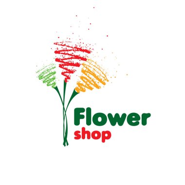 Çiçek satış için logo. Soyut vektör çizim
