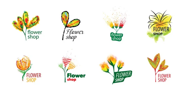 Logo for selling flowers. Abstract vector illustration — Stock Vector