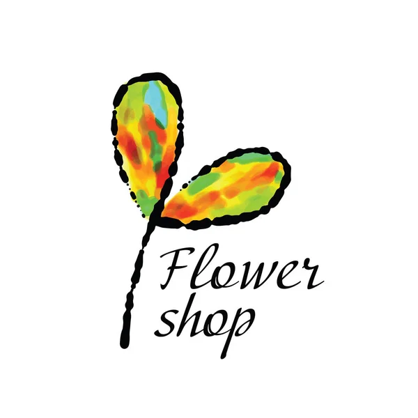 Logo for selling flowers. Abstract vector illustration — Stock Vector