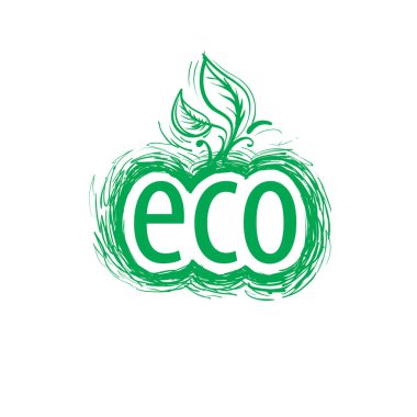Soyut Eko işareti. Simge vektör çizim