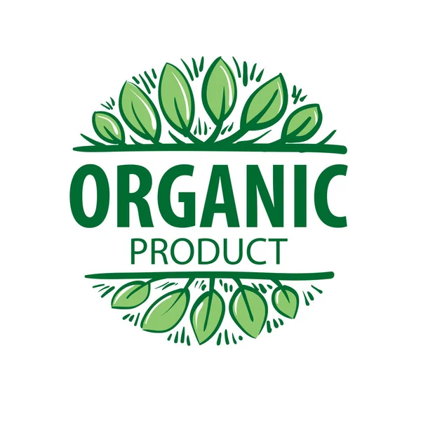 Signo vectorial producto orgánico sobre fondo blanco — Vector de stock