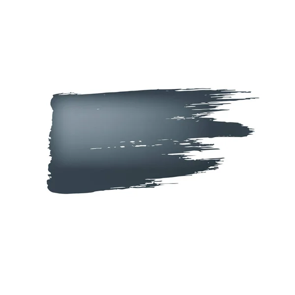 Pincelada de pintura negra sobre fondo blanco . — Vector de stock