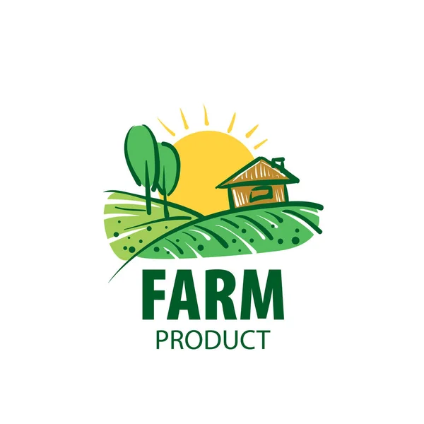 Logotipo com a imagem do campo para fazendas. Ilustração vetorial — Vetor de Stock