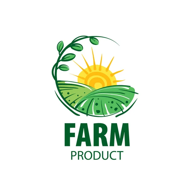 Логотип с изображением поля для ферм. Векторная иллюстрация — стоковый вектор