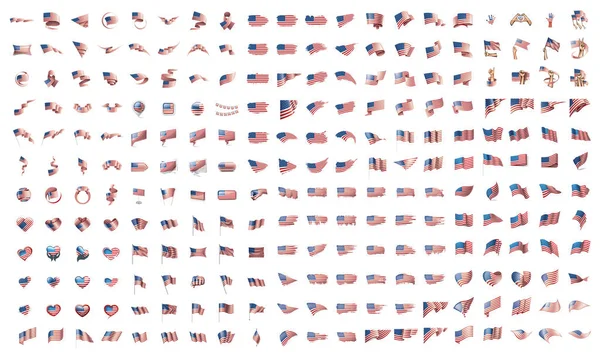Collezione molto grande di bandiere vettoriali degli Stati Uniti — Vettoriale Stock