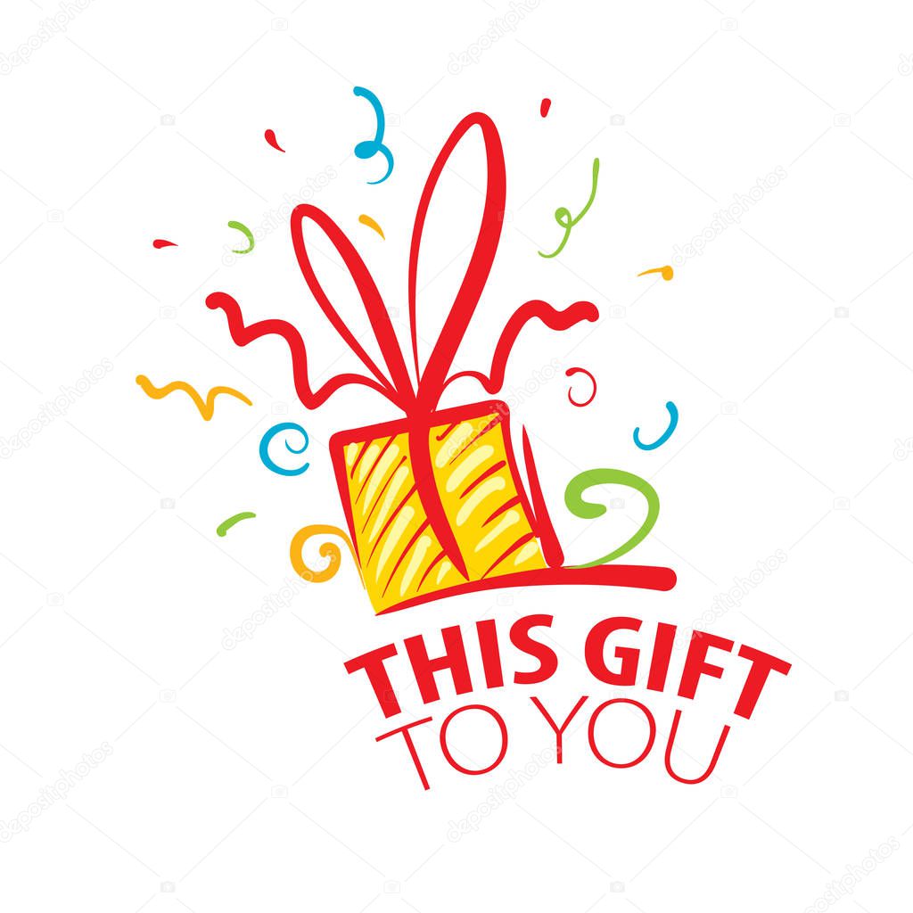 Painted gift in the form of boxes. Vector illustration.