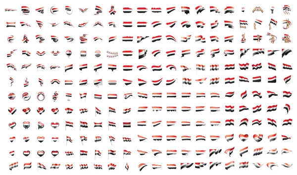 Gran colección de banderas vectoriales de Yemen — Archivo Imágenes Vectoriales