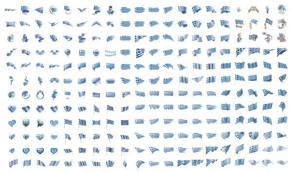 Collezione molto grande di bandiere vettoriali della Grecia — Vettoriale Stock