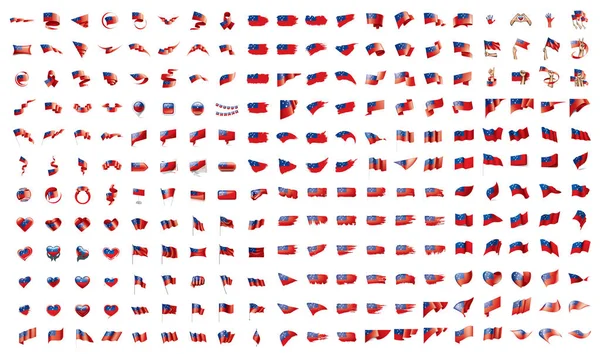 Collezione molto grande di bandiere vettoriali delle Samoa — Vettoriale Stock