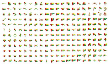 Gine Bissau vektör bayrakları çok büyük koleksiyonu