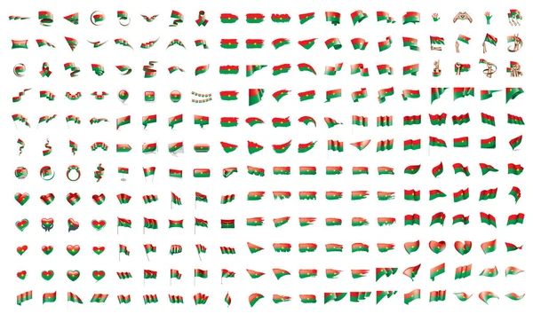 Collezione molto grande di bandiere vettoriali del Burkina Faso — Vettoriale Stock