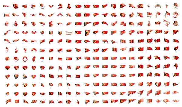 Zeer grote verzameling van vector vlaggen van de Oost-Timor — Stockvector