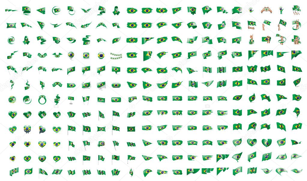 very big collection of vector flags of the Brazil