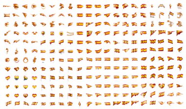İspanya vektör bayrakların çok büyük koleksiyonu