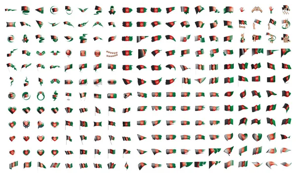 Zeer grote verzameling van vector vlaggen van de Afghanistan — Stockvector