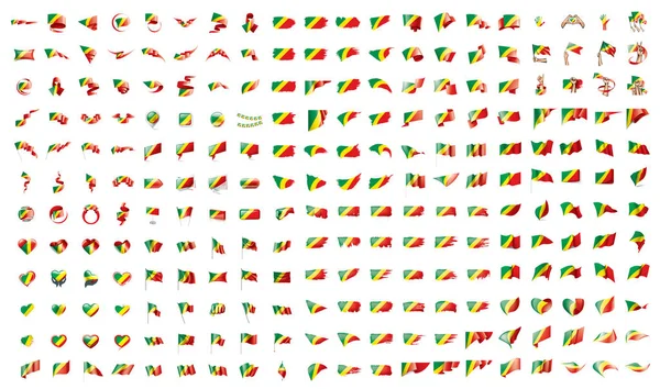 Collezione molto grande di bandiere vettoriali del Congo — Vettoriale Stock