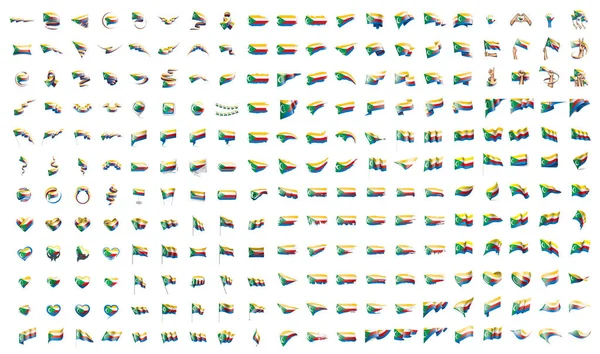 Bardzo duży zbiór wektor flag Komorów — Wektor stockowy