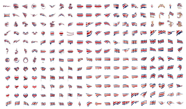 Collezione molto grande di bandiere vettoriali della Costa Rica — Vettoriale Stock