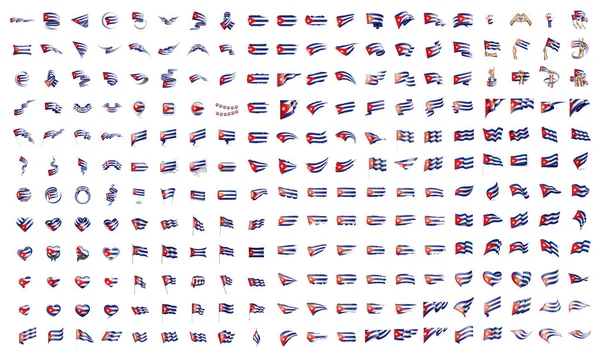 Nagyon nagy gyűjtemény a vektoros zászlók a Kuba — Stock Vector