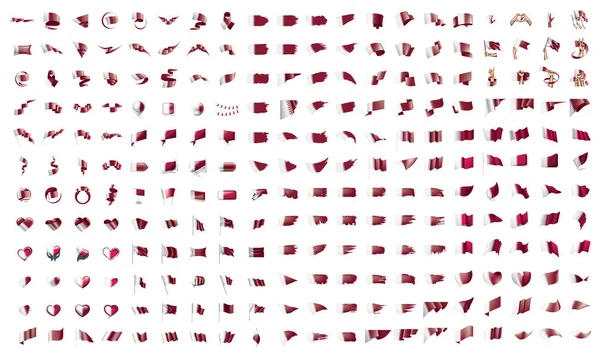 Collezione molto grande di bandiere vettoriali del Qatar — Vettoriale Stock