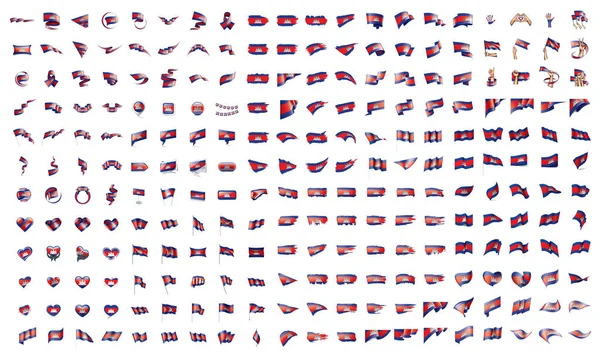 Muito grande coleção de bandeiras vetoriais do Camboja —  Vetores de Stock