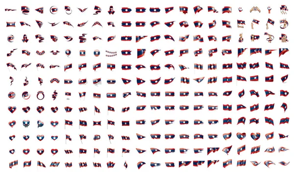 Muito grande coleção de bandeiras vetoriais do Laos —  Vetores de Stock