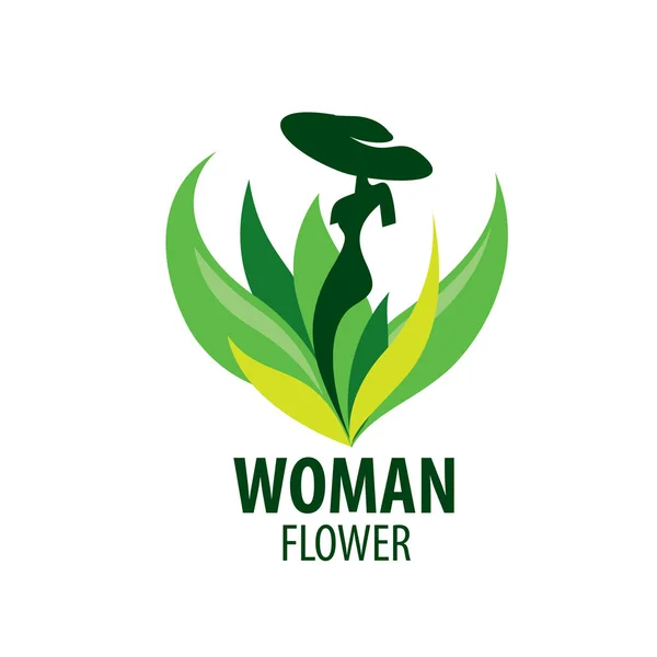 Logotipo da menina na forma de uma flor. Ilustração vetorial — Vetor de Stock