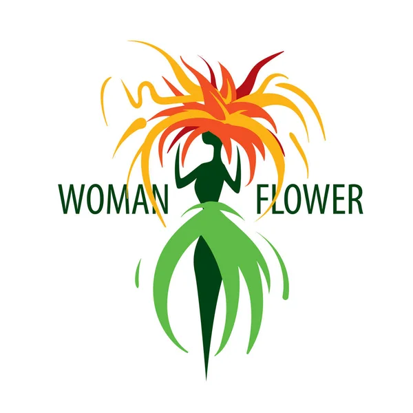 Logo de niña en forma de flor. Ilustración vectorial — Vector de stock